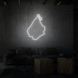 LED neonskilt med Amager i kold hvid