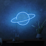 Saturn" mini neon sign. 