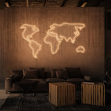 Leuchtreklame „Weltkarte“. 