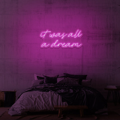 "IT WAS ALL A DREAM" NEON SIGN