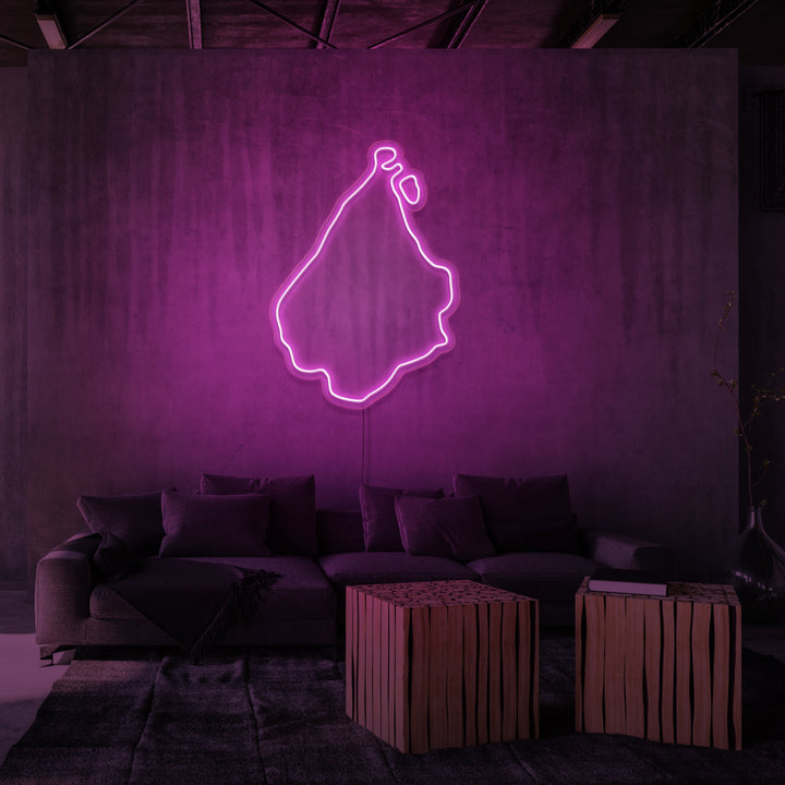 LED neonskilt med Amager i pink