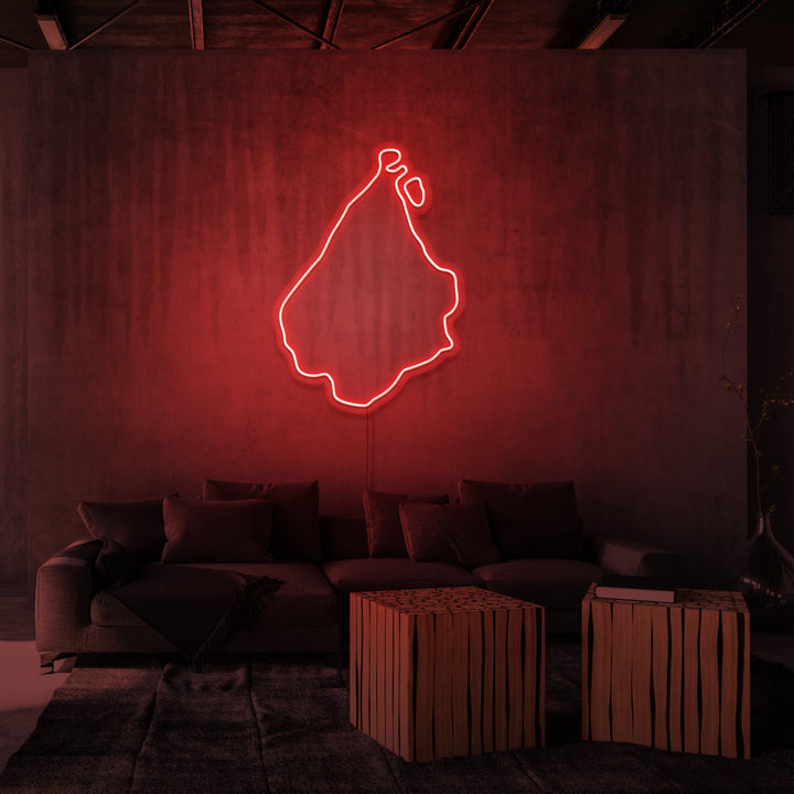 LED neonskilt med Amager i rød