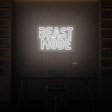 Illuminated advertisement "BEAST MODE". 